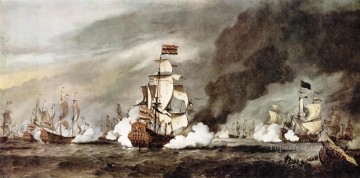 willem coenraetsz coymans Painting - Texel marine Willem van de Velde the Younger boat seascape